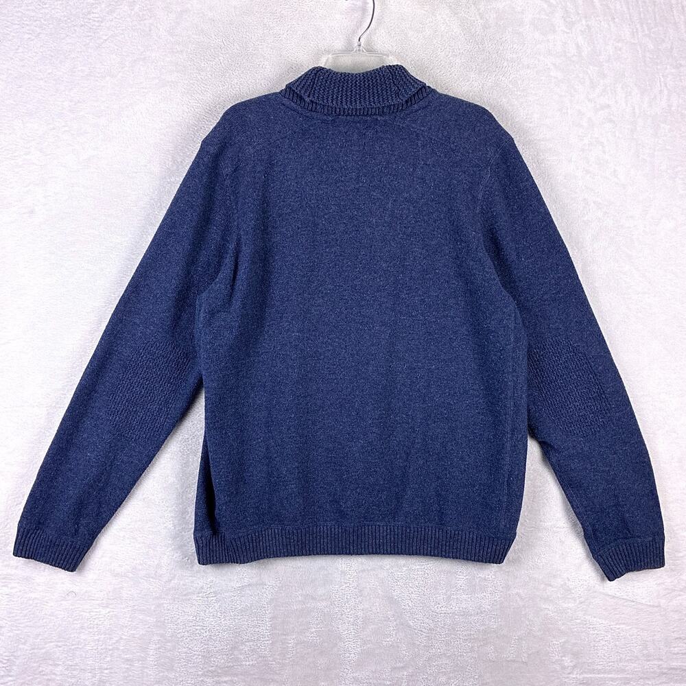 Ted Baker Sweater Mens 7 (3XL) Blue Technicolour Yarns Wool Shawl Collar Luxury - Picture 5 of 10